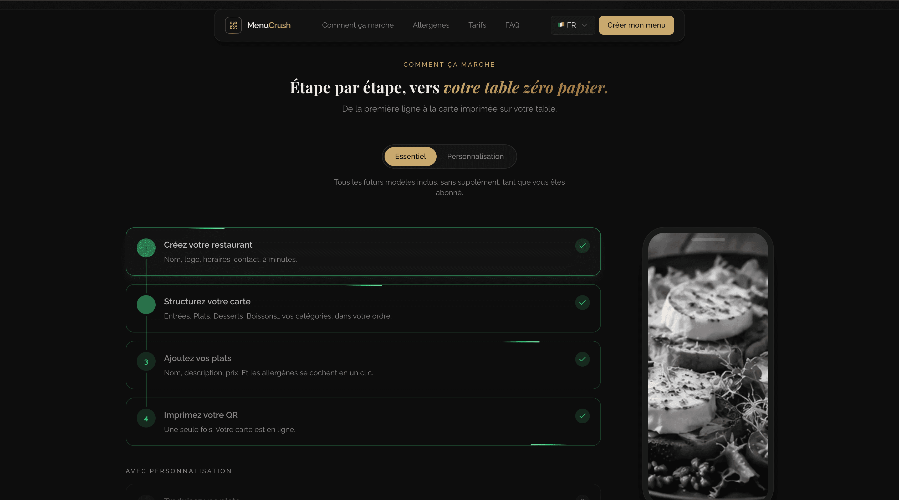 MenuCrush – Menus digitaux, zéro réimpression — screenshot 2