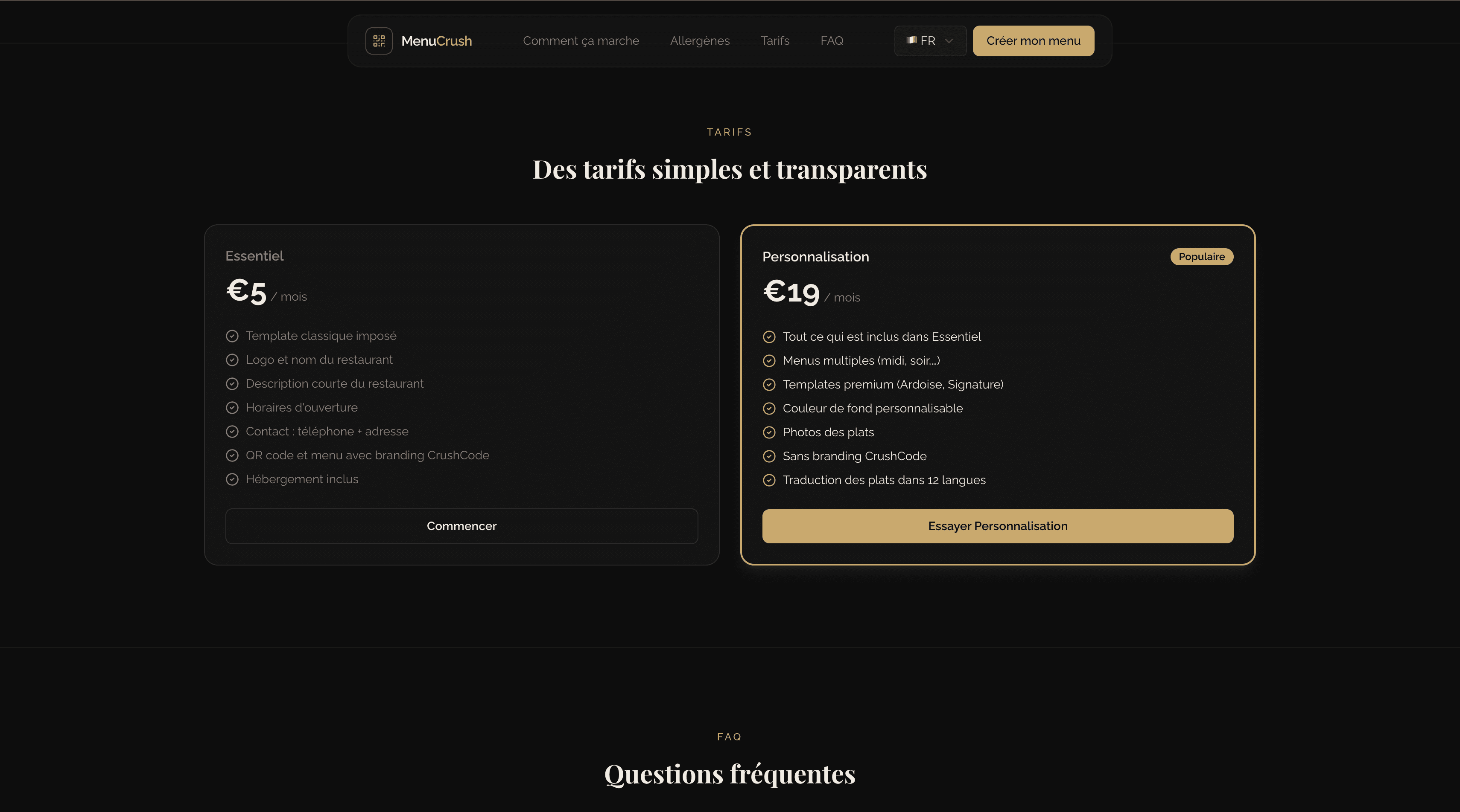 MenuCrush – Menus digitaux, zéro réimpression — screenshot 3