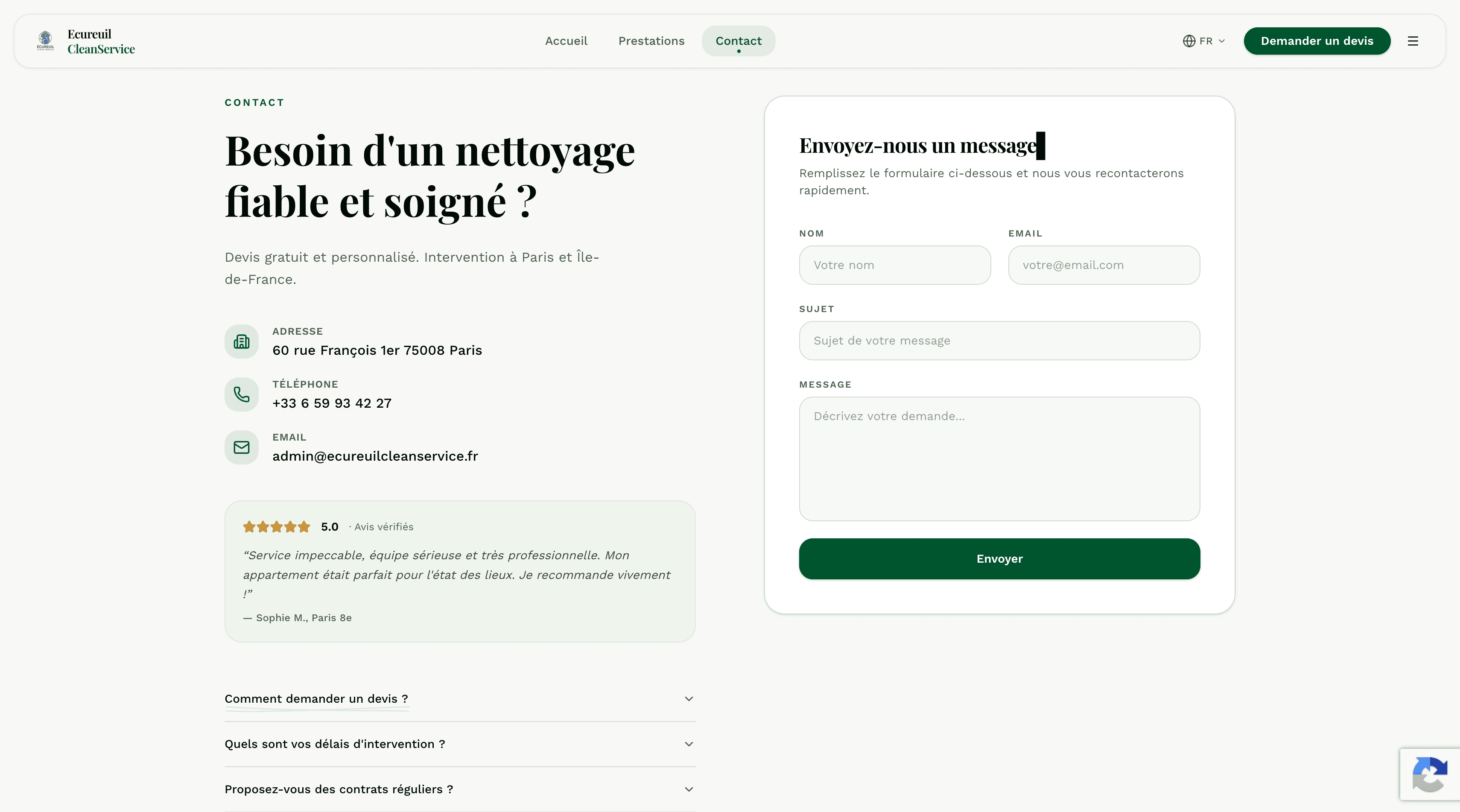 Écureuil Clean Service – Nettoyage Professionnel à Paris — screenshot 3